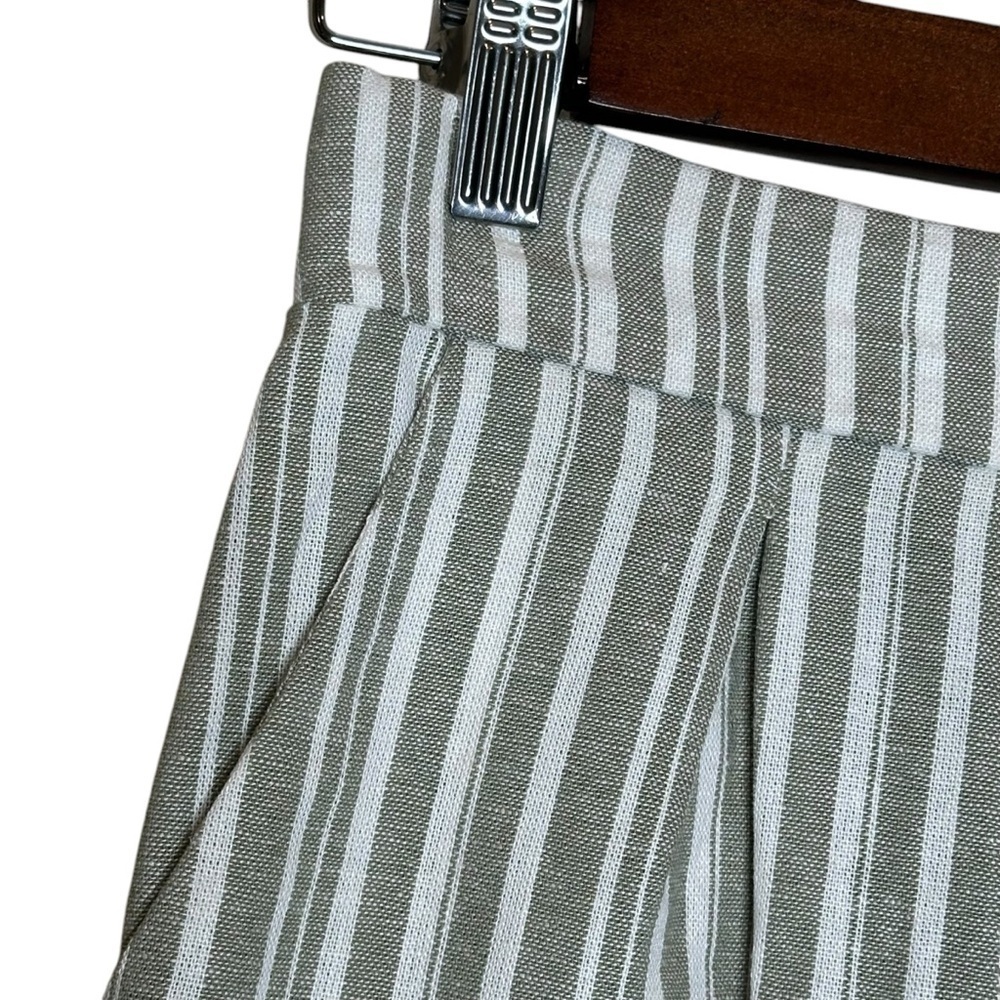Altar’d State Stripe Shorts Linen Blend Pockets Mint Women’s Size Small New - Picture 2 of 9
